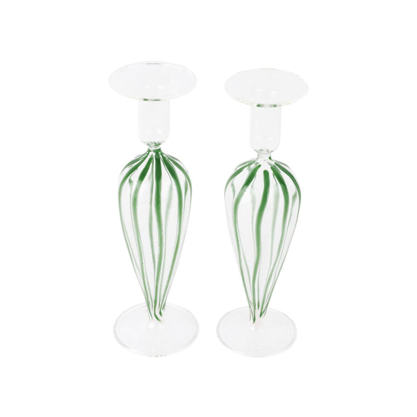 Nuovo Stripe Candlesticks - Set of 2