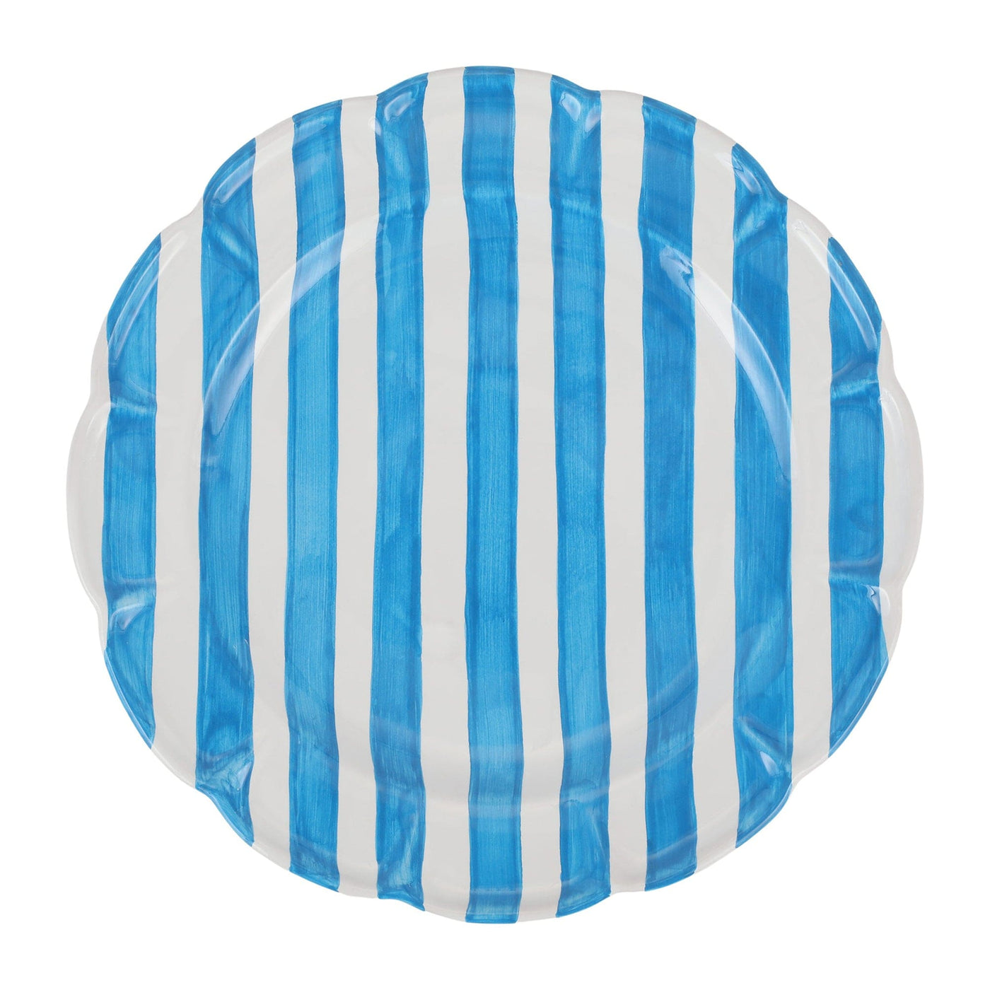 Amalfitana Stripe Round Platter Aqua