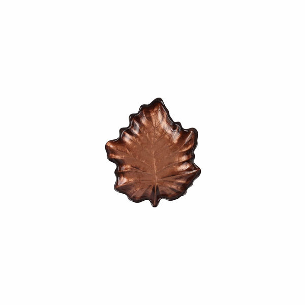 Autunno Glass Figural Leaf Canape Plates - Set of 4