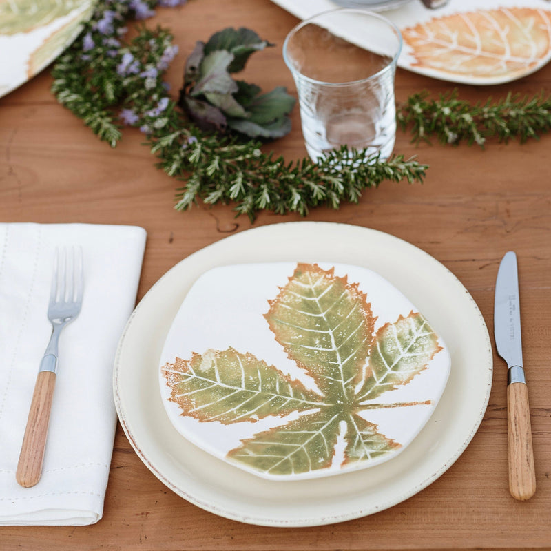 Autunno Chestnut Leaf Salad Plate