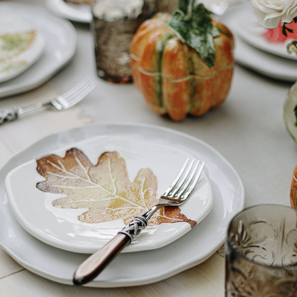 Autunno White Oak Leaf Salad Plate