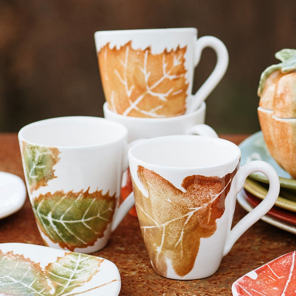 Autunno White Oak Leaf Mug