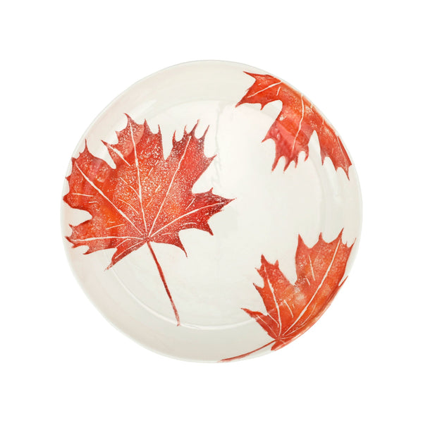 Autunno Maple Leaves Round Shallow Bowl