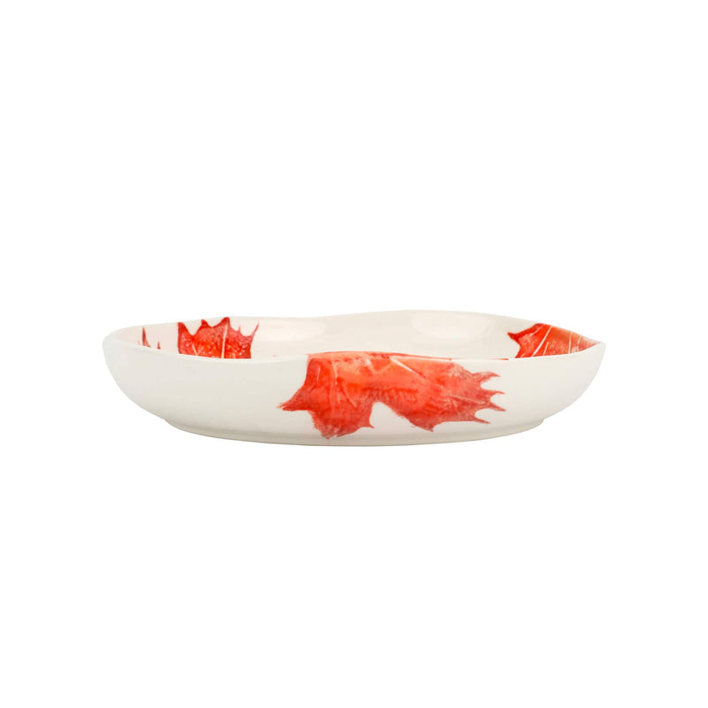 Autunno Maple Leaves Round Shallow Bowl