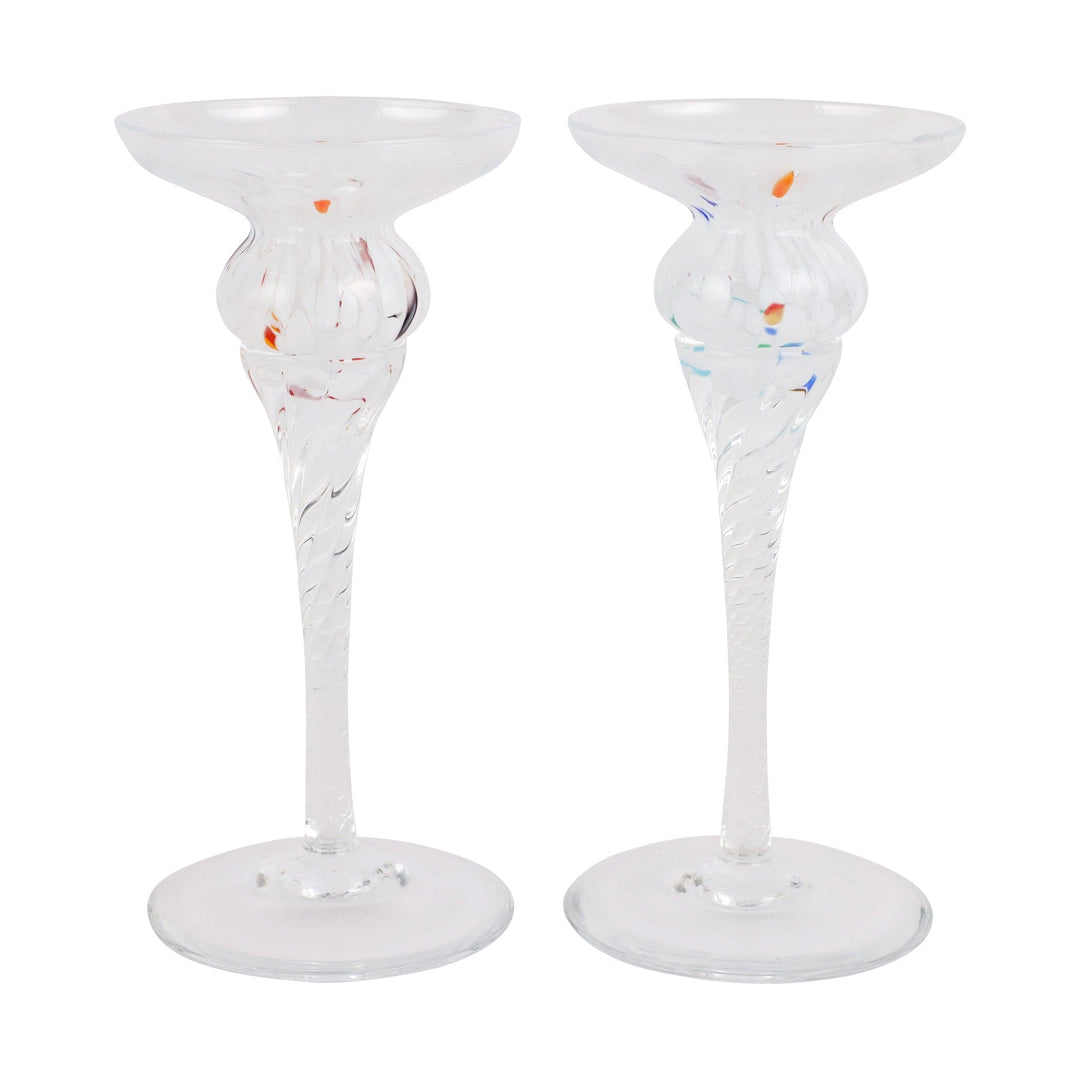 Chiara White Short Candlesticks - Set of 2