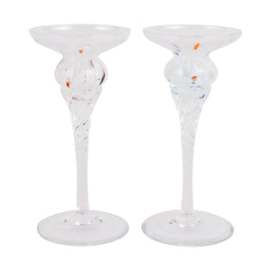 Chiara White Short Candlesticks - Set of 2