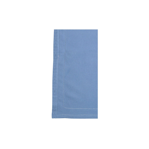 Cotone Linens Cornflower Blue Napkins with Double Stitching by VIETRI