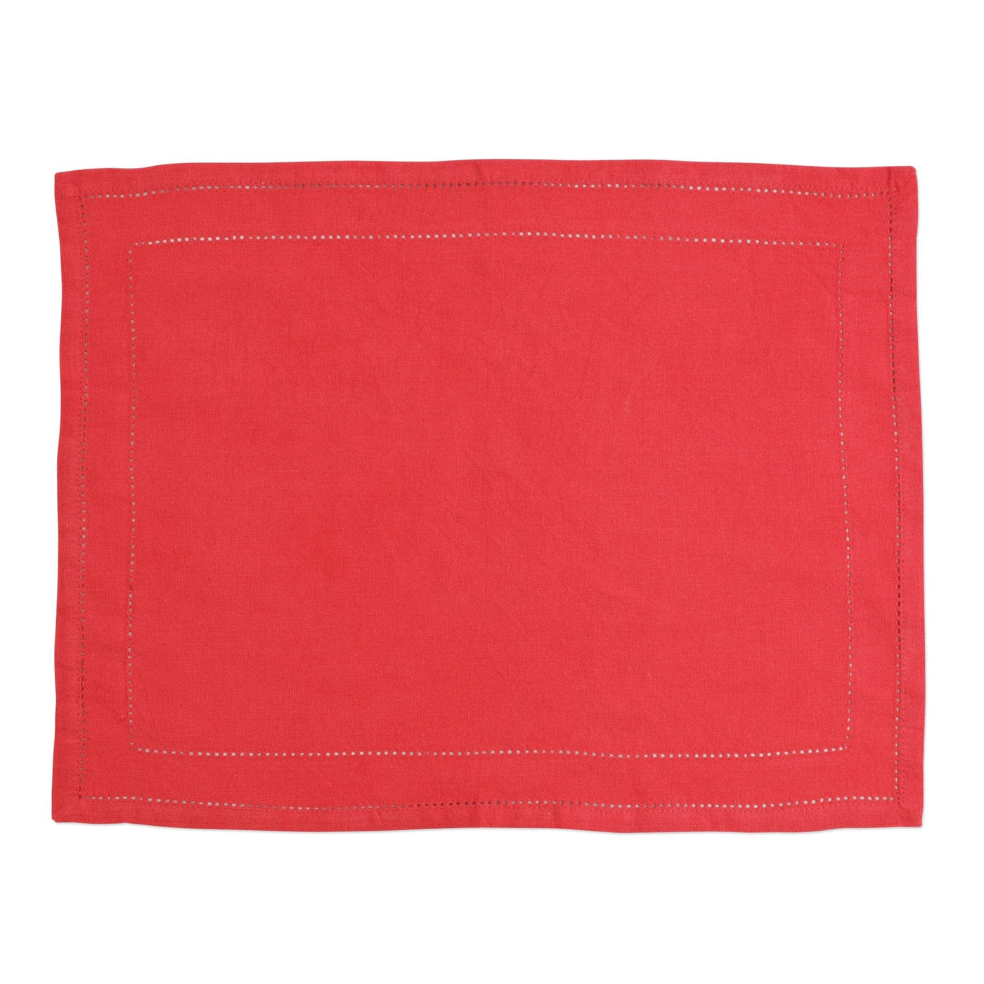 Cotone Linens Red Placemats with Double Stitching by VIETRI