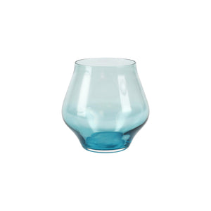 Contessa Teal Stemless Wine Glass