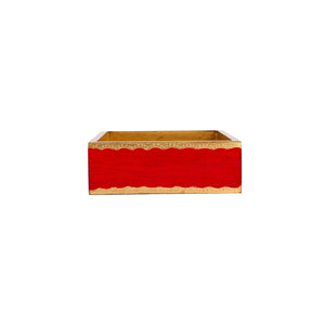 Florentine Wooden Accessories Red & Gold Cocktail Napkin Holder