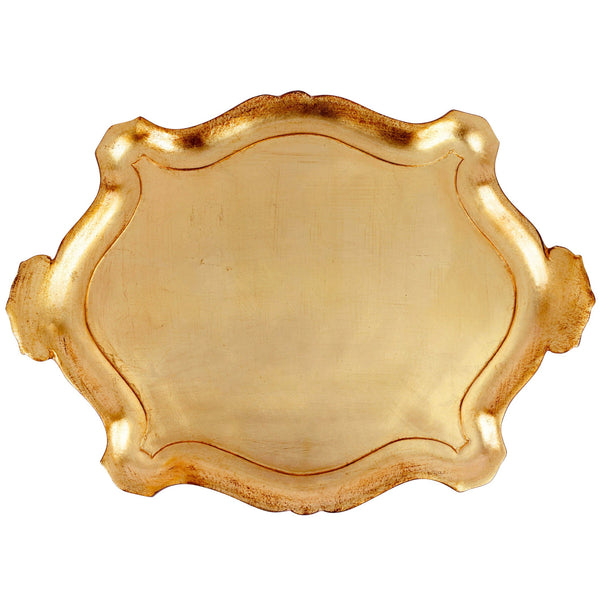 Florentine Wooden Accessories Gold Extra Large Oblong Tray