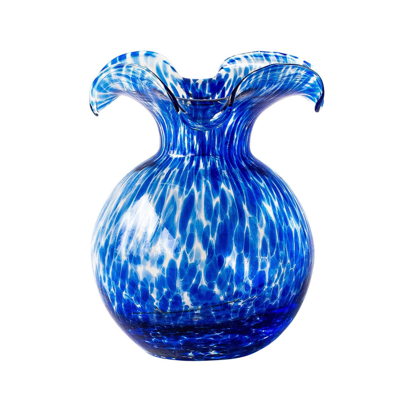 Hibiscus Glass Cobalt Tortoiseshell Small Fluted Vase