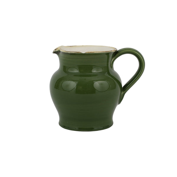 Italian Dark Green Short Round Body Pitcher