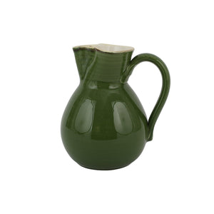 Italian Dark Green Tall Round Body Pitcher