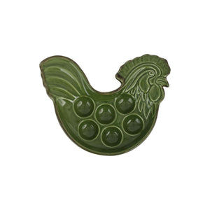 Italian Dark Green Figural Egg Dish