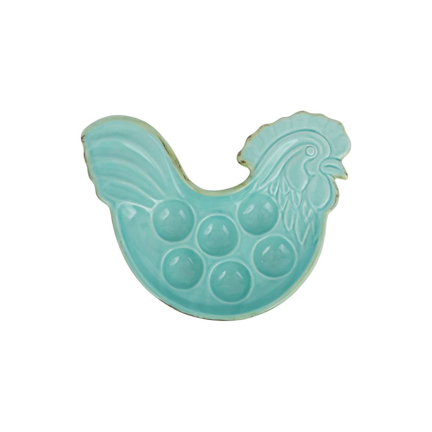 Italian Turquoise Figural Egg Dish