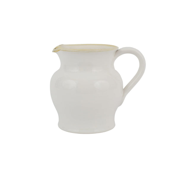 Italian White Short Round Body Pitcher