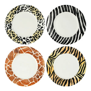 Into the Jungle Animal Skin Service Plates/Chargers - Set of 4