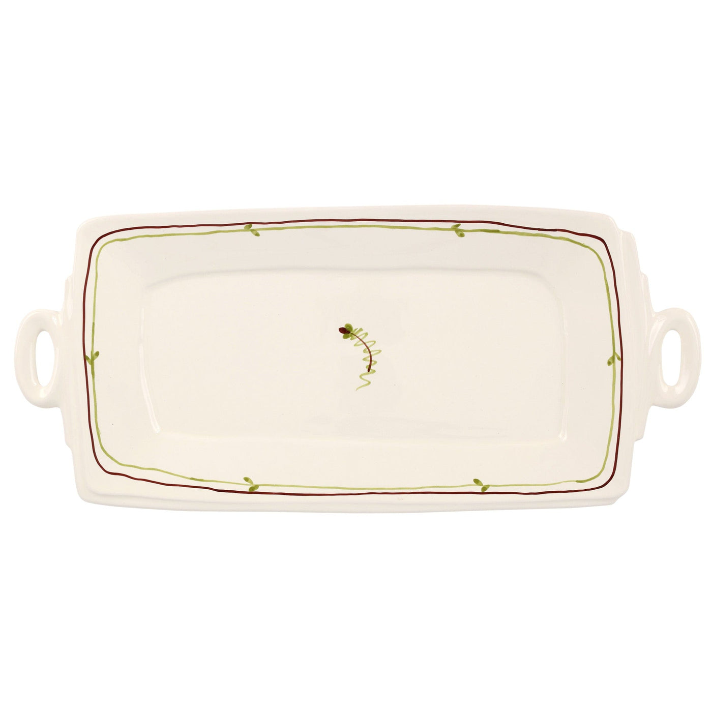 Lastra Fiori di Bosco Handled Rectangular Platter