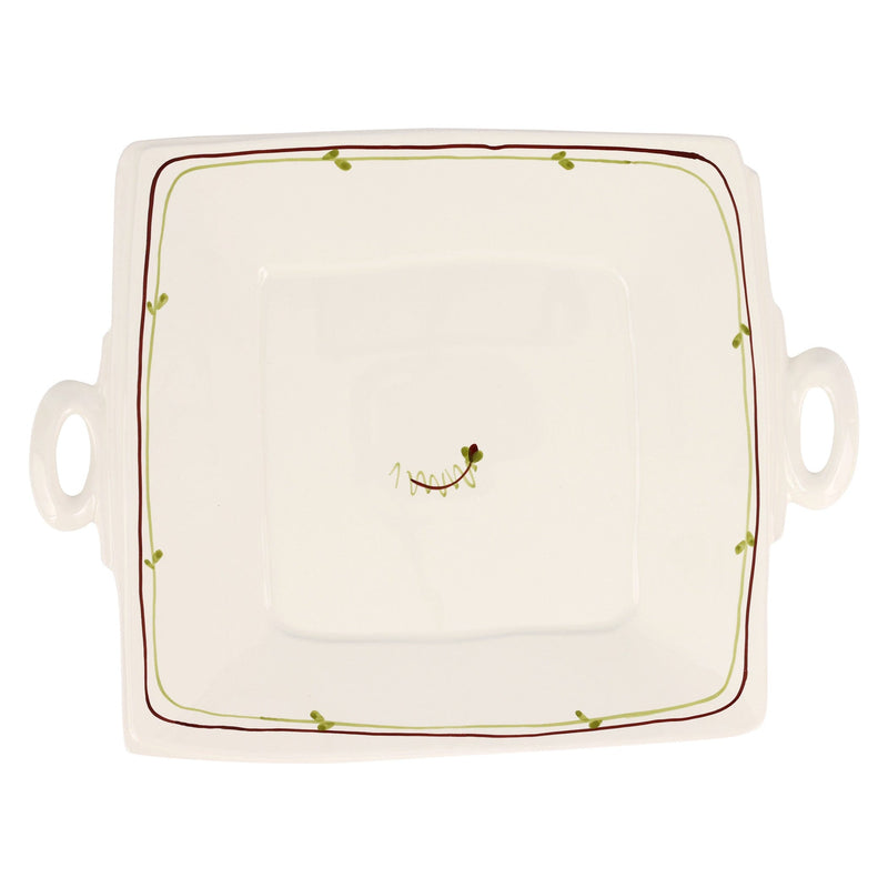 Lastra Fiori di Bosco Handled Square Platter