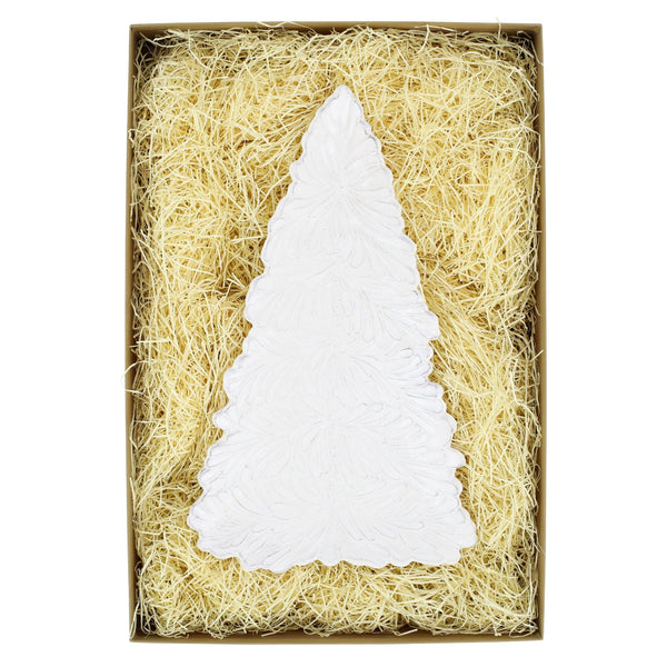 Lastra Holiday White Figural Tree Small Platter