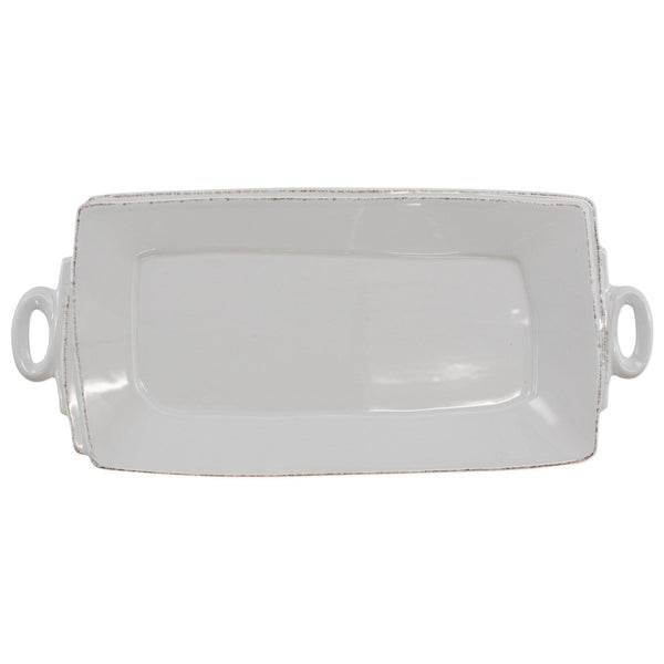 Lastra Handled Rectangular Platter Light Gray