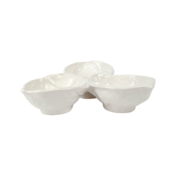 Limoni White Figural Lemon Three-Part Server