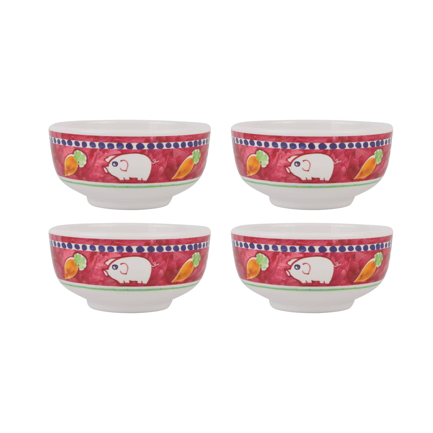 Melamine Campagna Porco Cereal Bowl - set of 4