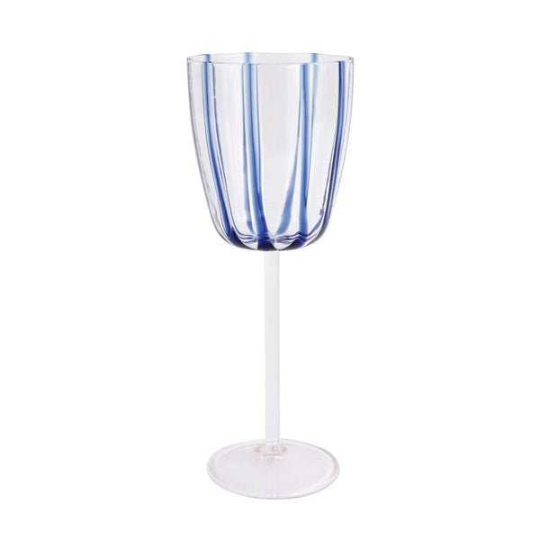 Nuovo Stripe Blue Wine Glass