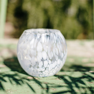 Nuvola White Round Bud Vase