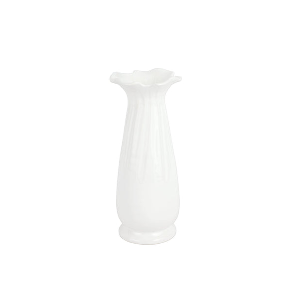 Ondulata White Tall Vase