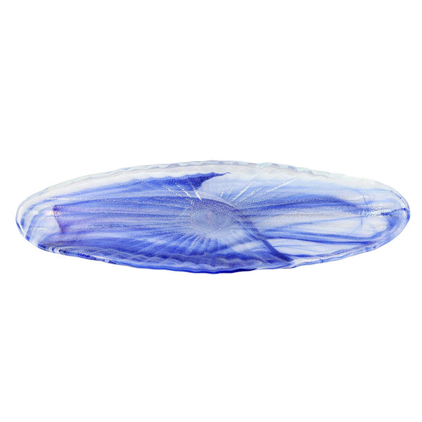 Onda Glass Cobalt Long Oval Bowl