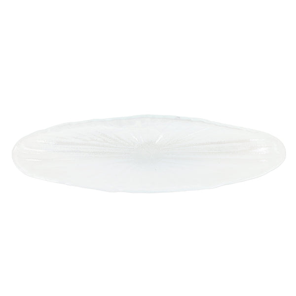 Onda Glass White Long Oval Bowl