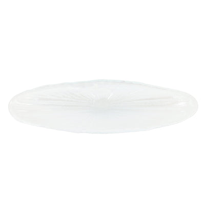 Onda Glass White Long Oval Bowl