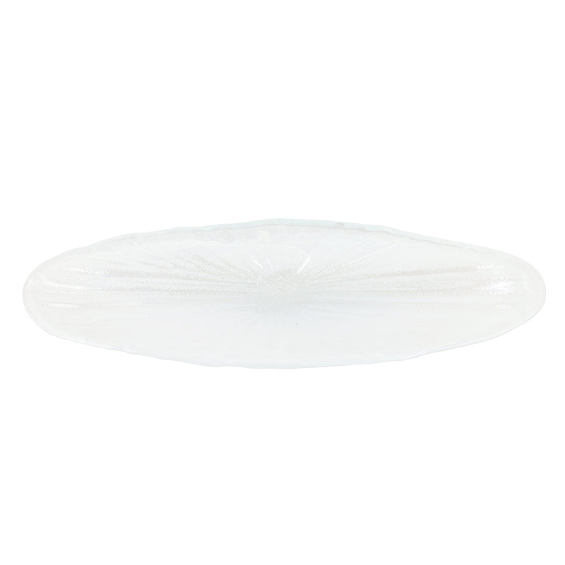 Onda Glass White Long Oval Bowl