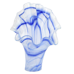 Onda Glass Cobalt Fanned Vase