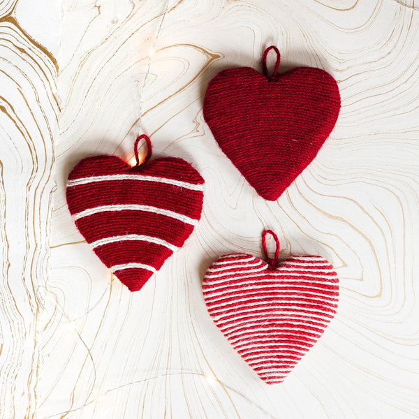 Ornaments Assorted Heart Ornaments - Set of 3