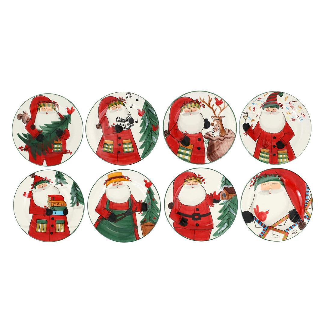 Old St. Nick Assorted Anniversary Salad Plates - Set of 8