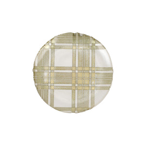 Plaid Glass White Salad Plate