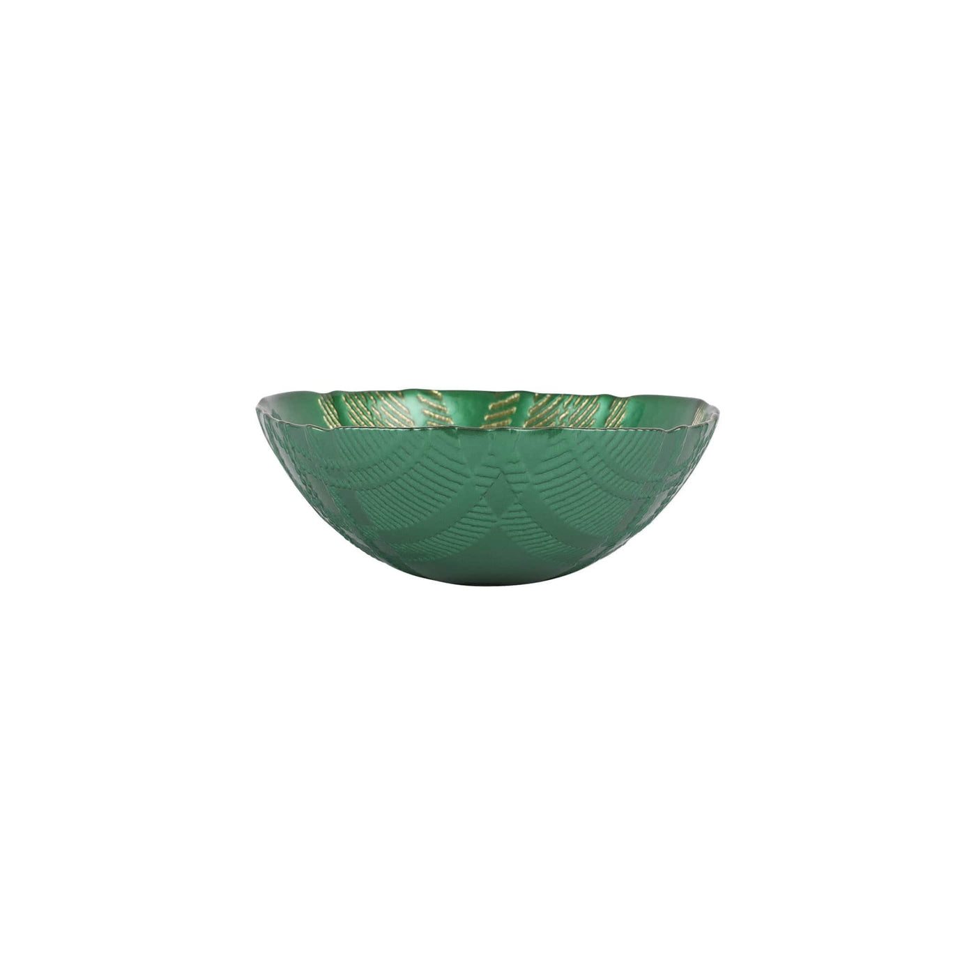 Plaid Glass Green Cereal Bowl