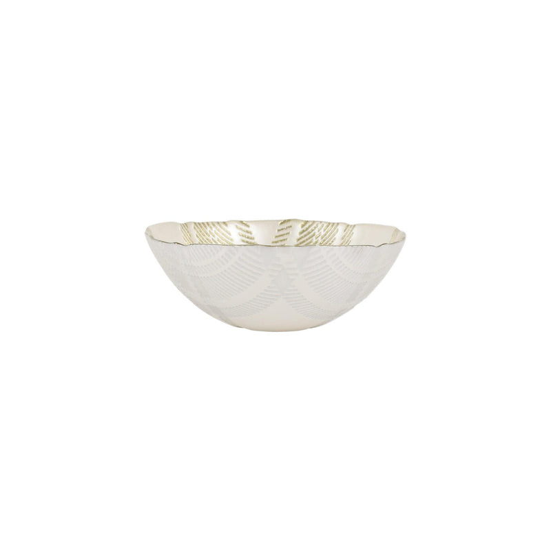 Plaid Glass White Cereal Bowl