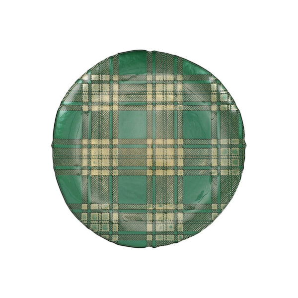 Plaid Glass Green Service Plate/Charger