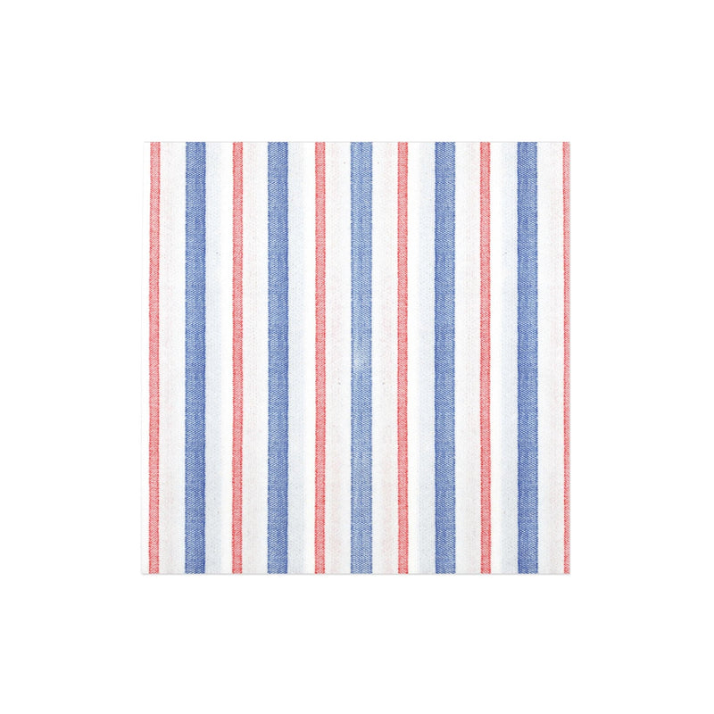 Papersoft Napkins Americana Stripe Dinner Napkins (Pack of 50) - White