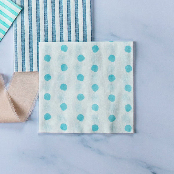 Papersoft Napkins Dot Aqua Cocktail Napkins (Pack of 20) - Set of 6