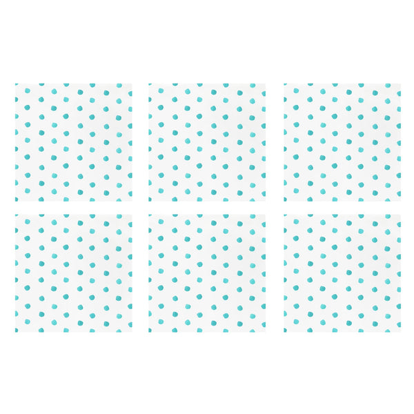 Papersoft Napkins Dot Aqua Cocktail Napkins (Pack of 20) - Set of 6