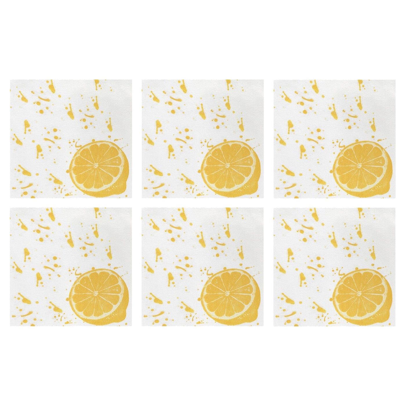 Papersoft Napkins Lemon Cocktail Napkins (Pack of 20) - Set of 6