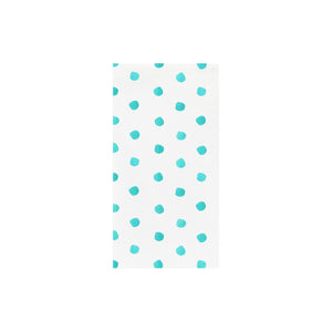 Papersoft Napkins Dot Aqua Guest Towels (Pack of 20)