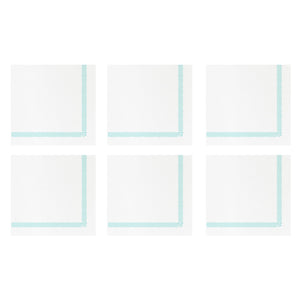 Papersoft Napkins Fringe Aqua Cocktail Napkins (Pack of 20) - Set of 6