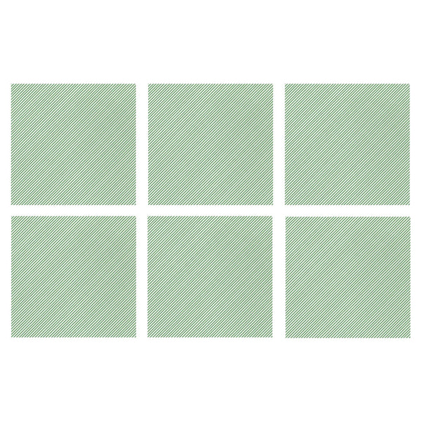 Papersoft Napkins Seersucker Stripe Green Cocktail Napkins (Pack of 20) - Set of 6