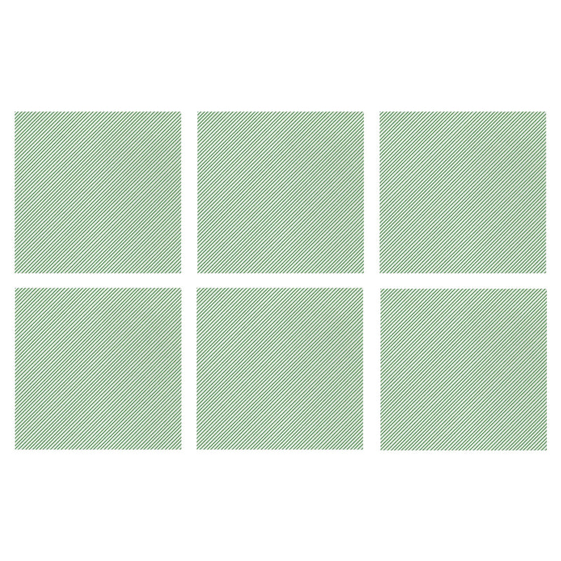 Papersoft Napkins Seersucker Stripe Green Cocktail Napkins (Pack of 20) - Set of 6